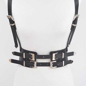 Plus Size Harness Belt - Black/Silver